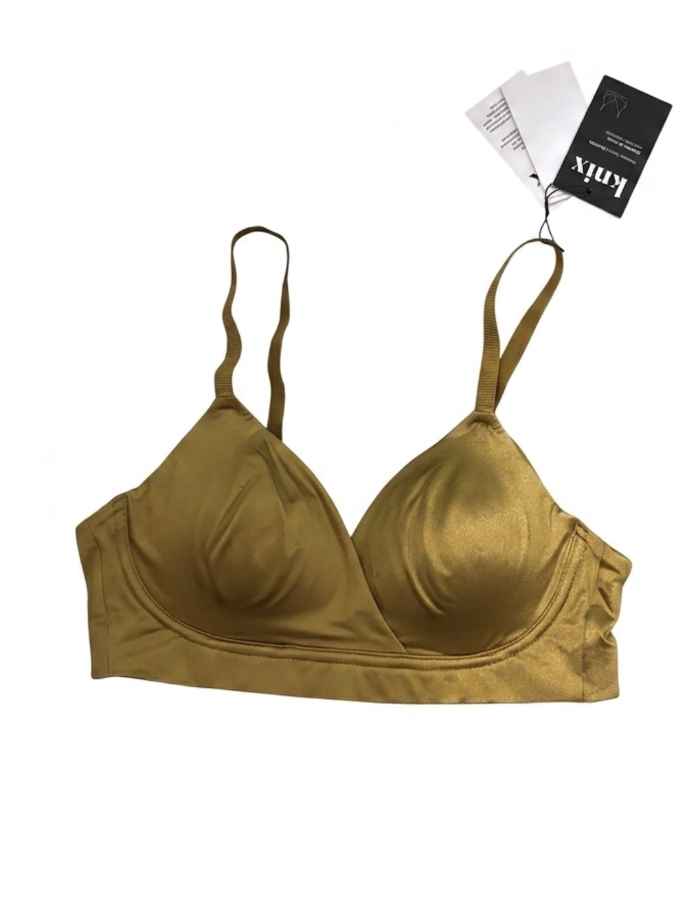 Knix Shimmer Stretch Bralette – Burnished Gold – Size M – NWT
